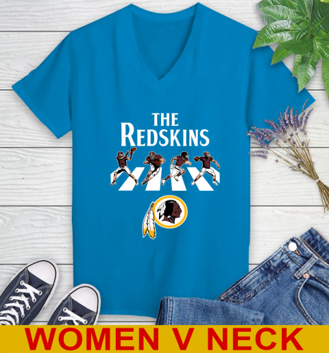 NFL Football Washington Redskins The Beatles Rock Band Shirt Women's V-Neck T-Shirt 7
