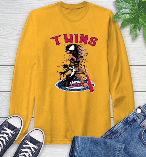 MLB Minnesota Twins Baseball Venom Groot Guardians Of The Galaxy Long Sleeve T-Shirt 3