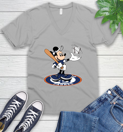 MLB Baseball San Diego Padres Cheerful Mickey Disney Shirt V-Neck T-Shirt 4
