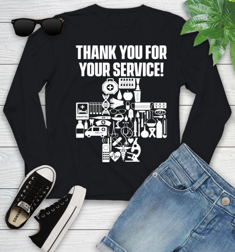Nurse Shirt Thank You For Your Service Health Care Providers Flu Nurse T Shirt Youth Long Sleeve