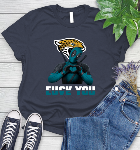 NHL Jacksonville Jaguars Deadpool Love You Fuck You Football Sports Women's T-Shirt 14