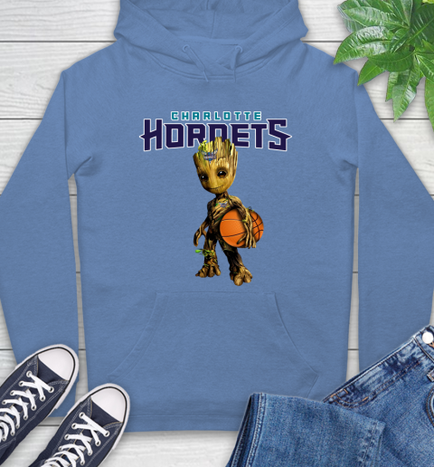Charlotte Hornets NBA Basketball Groot Marvel Guardians Of The Galaxy Hoodie 11