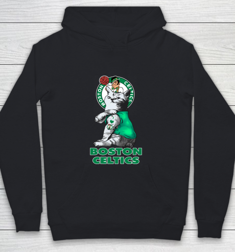 NBA Basketball My Cat Loves Boston Celtics Youth Hoodie