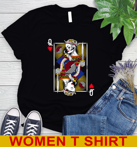 NBA Basketball Portland Trail Blazers The Queen Of Hearts Card Shirt Women's T-Shirt