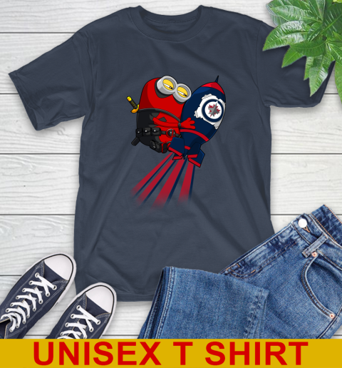 NHL Hockey Winnipeg Jets Deadpool Minion Marvel Shirt T-Shirt 4 NHL Hockey Winnipeg Jets Deadpool Minion Marvel Shirt T-Shirt - Image 4