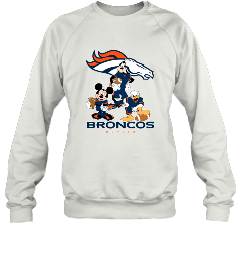 Mickey Donald Goofy The Three Denver Broncos Football Sweatshirt