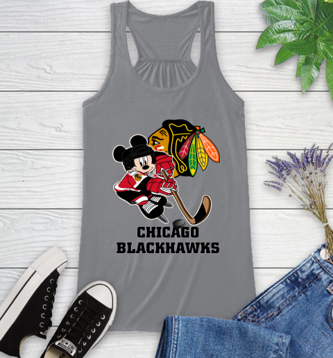 NHL Chicago Blackhawks Mickey Mouse Disney Hockey T Shirt Racerback Tank 5