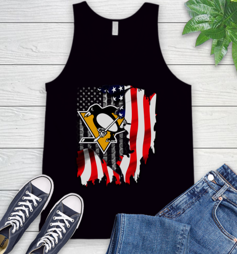 Pittsburgh Penguins NHL Hockey American Flag Tank Top