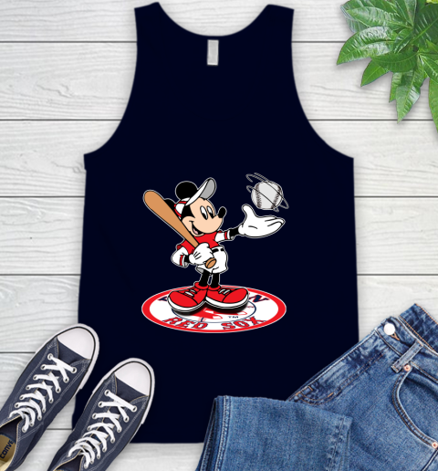MLB Baseball Boston Red Sox Cheerful Mickey Disney Shirt Tank Top 3