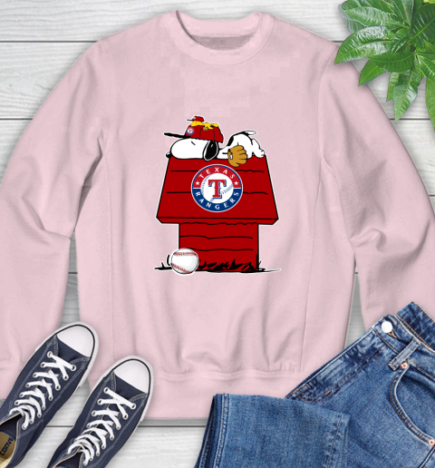 MLB Texas Rangers Snoopy Woodstock The Peanuts Movie Baseball T Shirt Sweatshirt 9