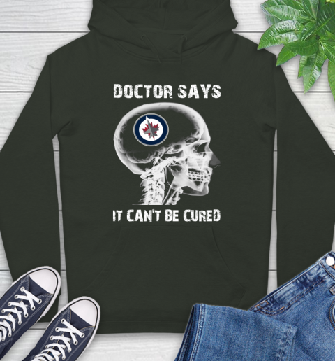 NHL Winnipeg Jets Hockey Skull It Can't Be Cured Shirt Hoodie 12