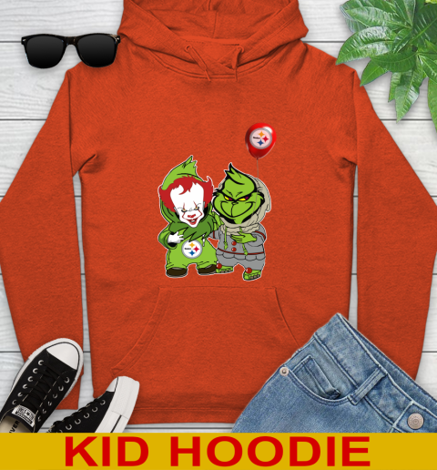 Pittsburgh Steelers Baby Pennywise Grinch Christmas NFL Football Youth Hoodie 5