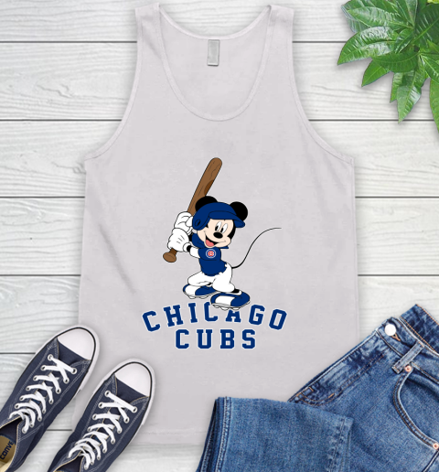 MLB Baseball Chicago Cubs Cheerful Mickey Mouse Shirt Tank Top 2