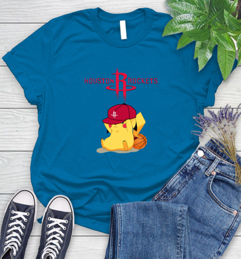 NBA Pikachu Basketball Sports Houston Rockets Women's T-Shirt 7