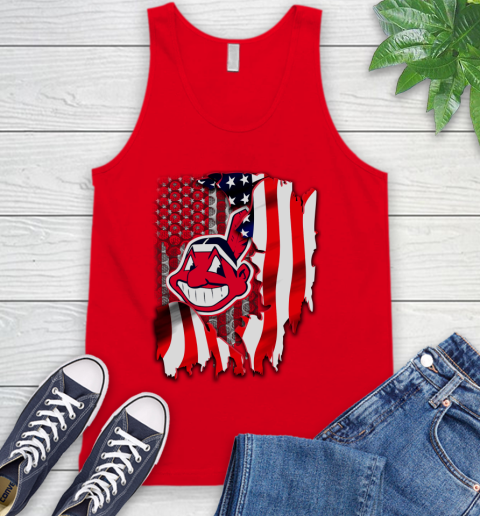 Cleveland Indians MLB Baseball American Flag Tank Top 5
