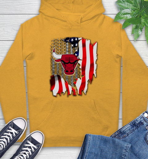 Chicago Bulls NBA Basketball American Flag Hoodie