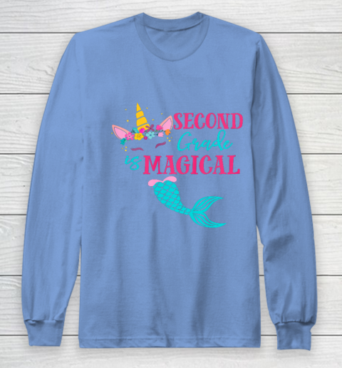 Second Grade Unicorn Mermaid Back To School Girls 2nd Grade Long Sleeve T-Shirt 16