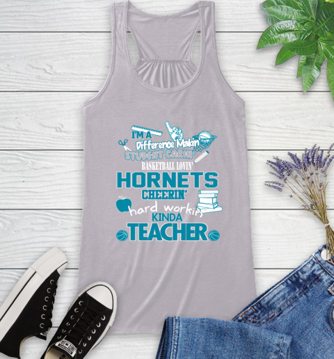 Charlotte Hornets NBA I'm A Difference Making Student Caring Basketball Loving Kinda Teacher Racerback Tank 4