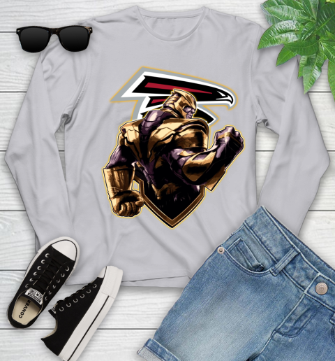 NFL Thanos Avengers Endgame Football Sports Atlanta Falcons Youth Long Sleeve 5