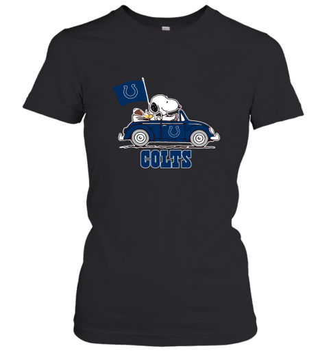 Snoopy And Woodstock Ride The Indianapolis Colts Car NFL Women's T-Shirt