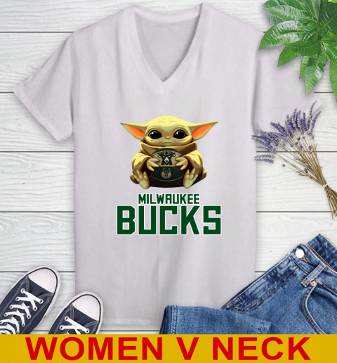 NBA Basketball Milwaukee Bucks Star Wars Baby Yoda Shirt 77