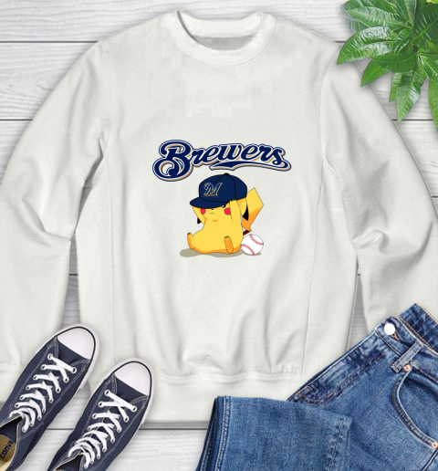 MLB Pikachu Baseball Sports Milwaukee Brewers Sweatshirt