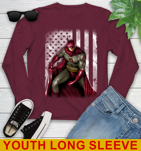 Arizona Diamondbacks MLB Baseball Batman DC American Flag Shirt Youth Long Sleeve 6