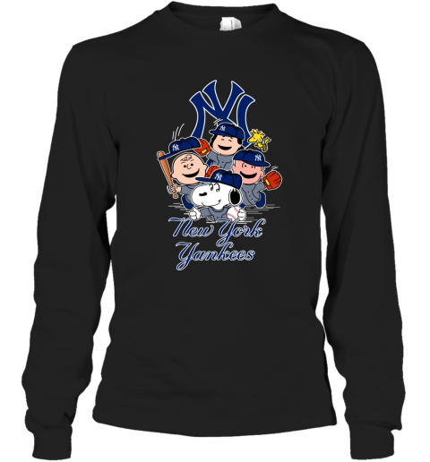 MLB New York Yankees Snoopy Charlie Brown Woodstock The Peanuts Movie Baseball  T Shirt - Rookbrand