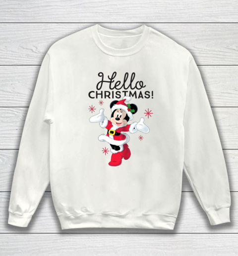 Disney Santa Minnie Mouse Hello Christmas Holiday Sweatshirt