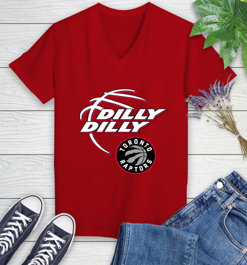 NBA Toronto Raptors Dilly Dilly Basketball Sports Women's V-Neck T-Shirt 12