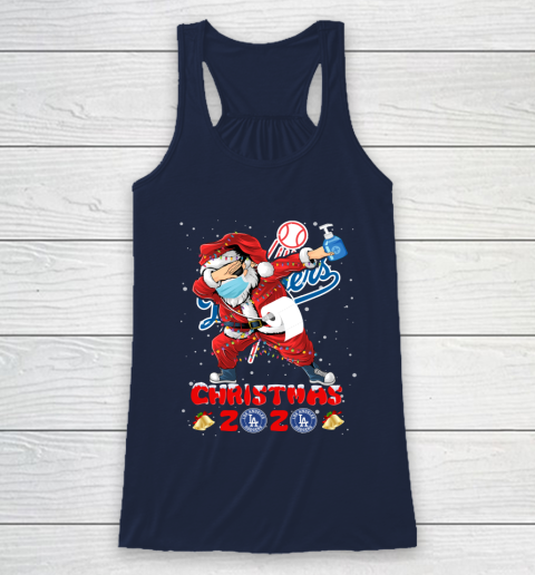 Los Angeles Dodgers Funny Santa Claus Dabbing Christmas 2020 MLB Racerback Tank 8