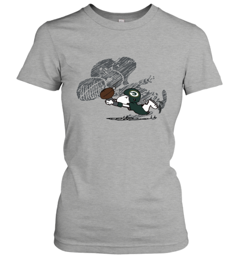 Green Bay Packers Snoopy Plays The Football Game Women's T-Shirt
