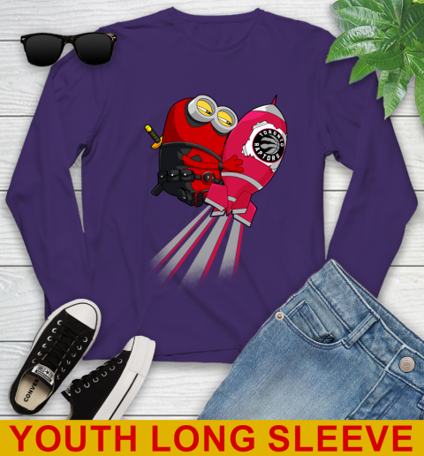 NBA Basketball Toronto Raptors Deadpool Minion Marvel Shirt Youth Long Sleeve 4
