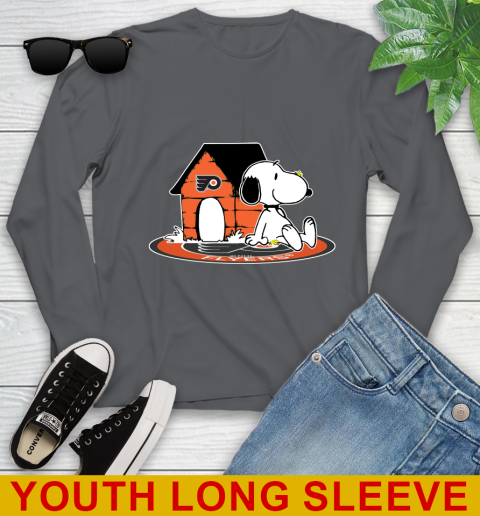 NHL Hockey Philadelphia Flyers Snoopy The Peanuts Movie Shirt Youth Long Sleeve 9