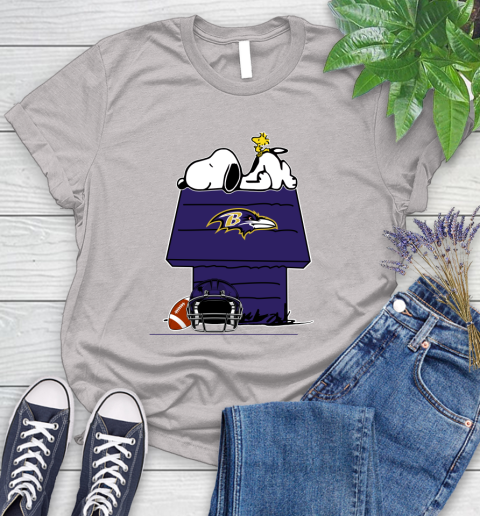 Baltimore Ravens NFL Football Snoopy Woodstock The Peanuts Movie Women's T-Shirt 11 Baltimore Ravens NFL Football Snoopy Woodstock The Peanuts Movie Women's T-Shirt - Image 11