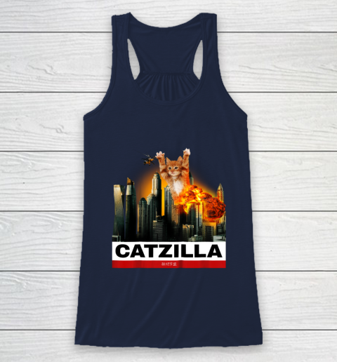CATZILLA  Funny Kitty Tshirt for Cat lovers to Halloween Racerback Tank 8