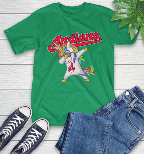Cleveland Indians MLB Baseball Funny Unicorn Dabbing Sports T-Shirt 7