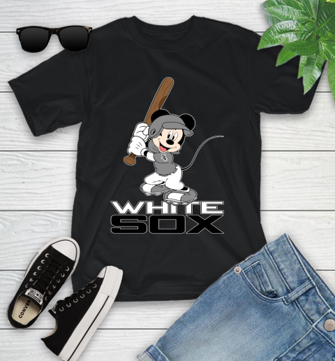 MLB Baseball Chicago White Sox Cheerful Mickey Mouse Shirt Youth T-Shirt