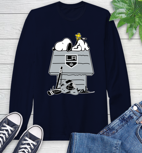 Los Angeles Kings NHL Hockey Snoopy Woodstock The Peanuts Movie Long Sleeve T-Shirt 4