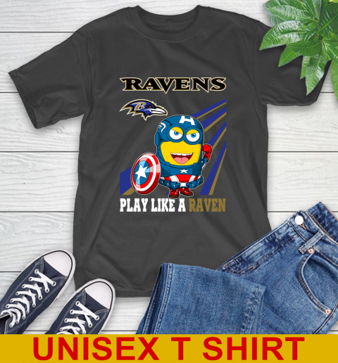 NFL Football Baltimore Ravens Captain America Marvel Avengers Minion Shirt T-Shirt