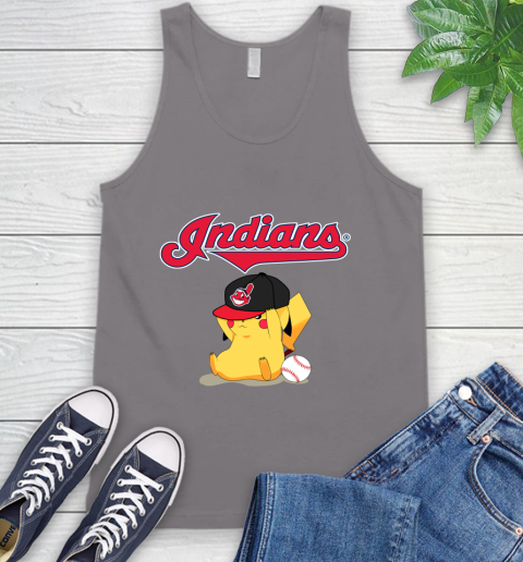 MLB Pikachu Baseball Sports Cleveland Indians Tank Top 7