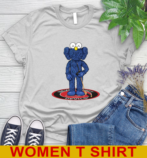 NHL Hockey New Jersey Devils Kaws Bff Blue Figure Shirt Women's T-Shirt