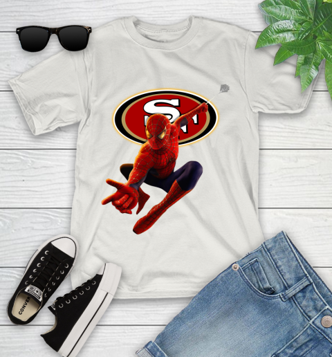 NFL Spider Man Avengers Endgame Football San Francisco 49ers Youth T-Shirt 12