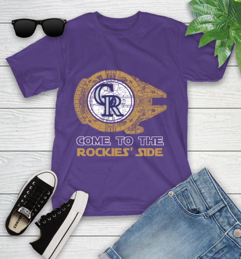 MLB Come To The Colorado Rockies Side Star Wars Baseball Sports Youth T-Shirt 3