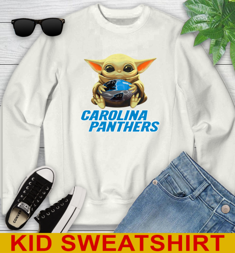 NFL Football Carolina Panthers Baby Yoda Star Wars Shirt Youth Sweatshirt