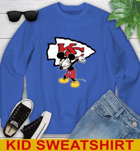 Kansas City Chiefs NFL Football Dabbing Mickey Disney Sports Youth Sweatshirt 7