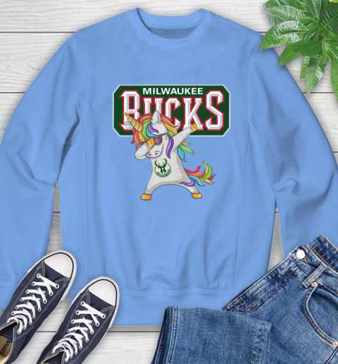 Milwaukee Bucks NBA Basketball Funny Unicorn Dabbing Sports Sweatshirt 11