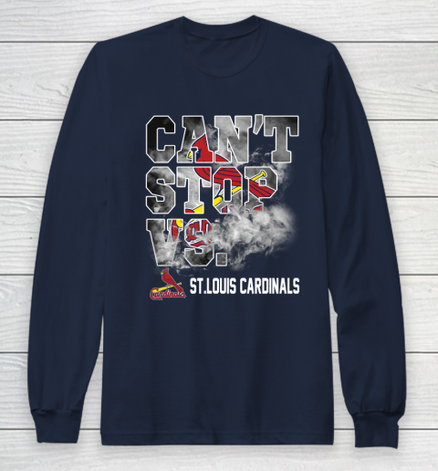 MLB St.Louis Cardinals Baseball Can't Stop Vs Cardinals Long Sleeve T-Shirt 2