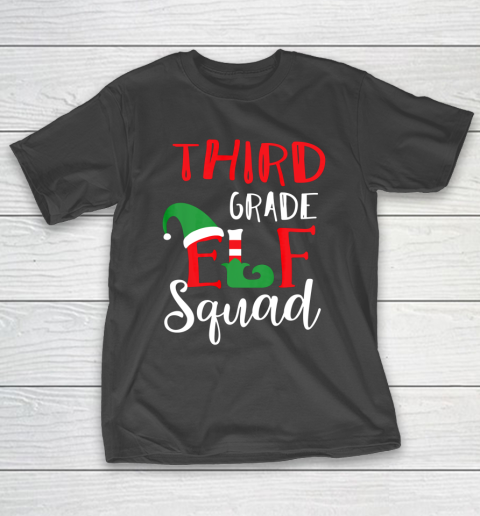 Elf Squad Third Grade Christmas Teacher T-Shirt