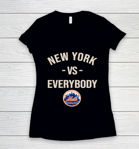 New York Mets Vs Everybody Women's V-Neck T-Shirt